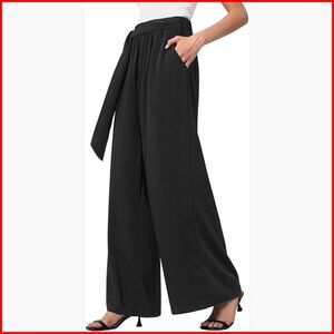 Women's Wide Leg Palazzo Pants High Waisted Casual Lounge Work Trousers